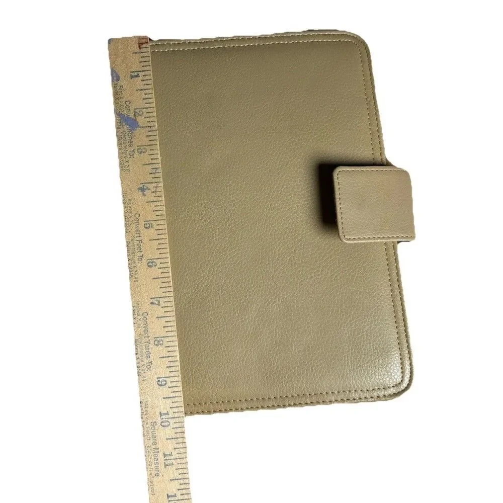 Franklin Covey 365 Beige Planner Organizer 7 Ring Binder Faux Leather Work